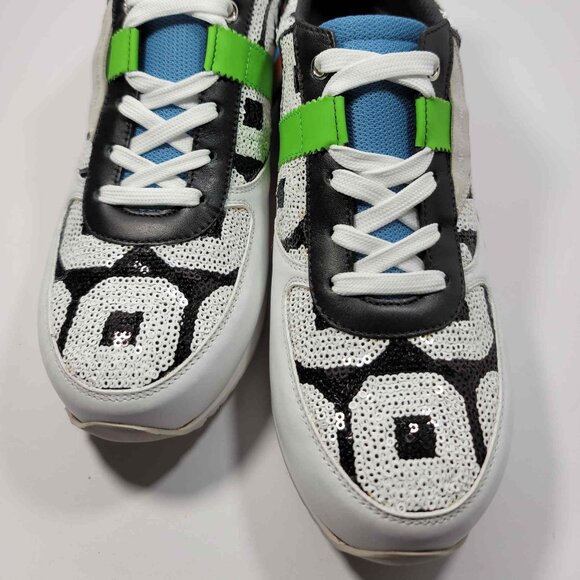 Dolce & Gabbana Multicolor Sequin And Leather Low Top Sneakers - Picture 3 of 8